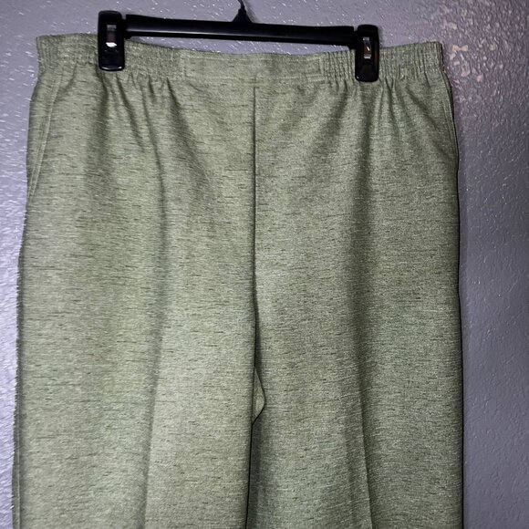 Womens Alfred Dunner Dress Pants Pull On Pockets Green Size 14 (32Wx27L) - Picture 6 of 9